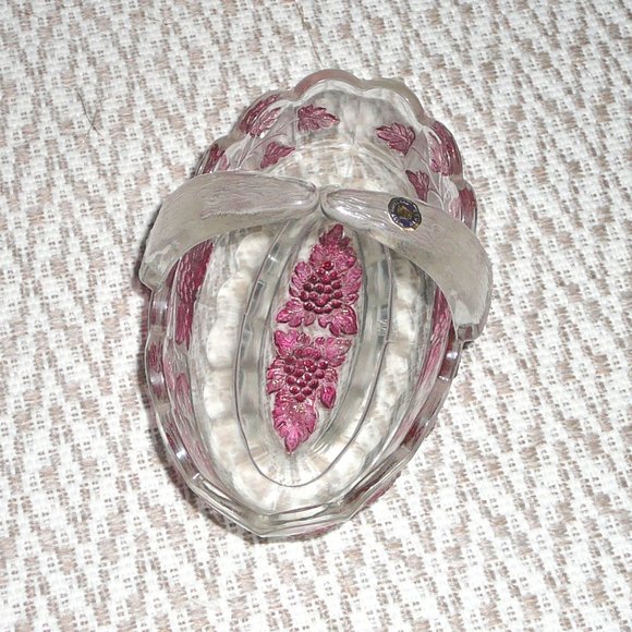 Vintage Westmoreland Grapevine Ruby Red Glass Candy Dish Handled Bowl Unused - Picture 7 of 9